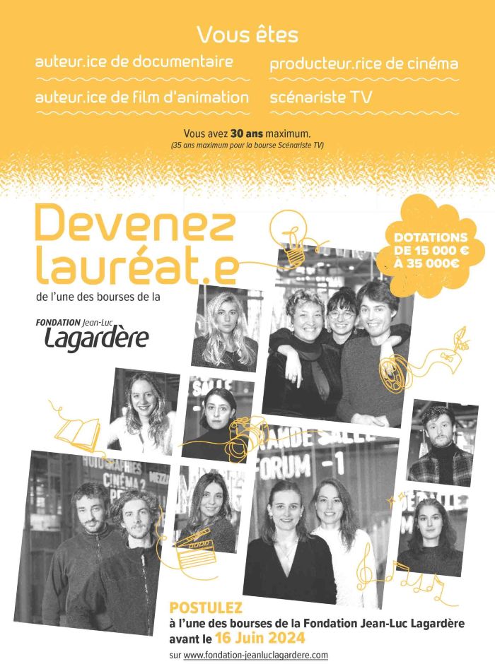 Bourses Audiovisuelles de la Fondation Jean-Luc Lagardère 2024 - 
