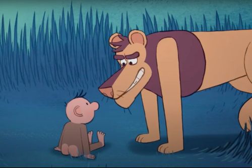 Couverture du film Le lion et le singe