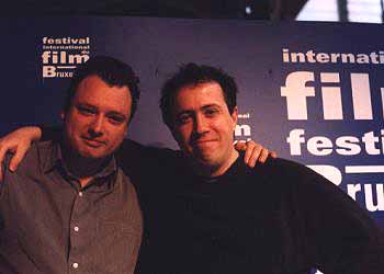 Fr&eacute;d&eacute;ric Fonteyne et Jaco Van Dormael, Festival de Bruxelles, janvier 2000 (Photo JMV)